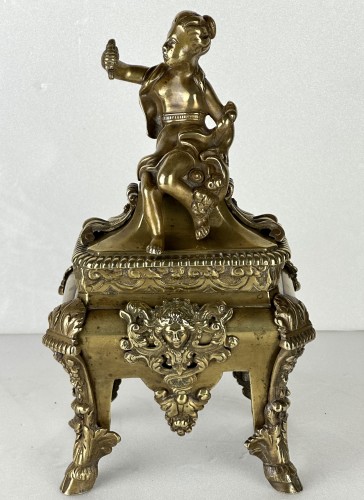 A pair oflate 17th/early 18th century  gilt-bronze chenets - 