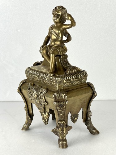 18th century - A pair oflate 17th/early 18th century  gilt-bronze chenets