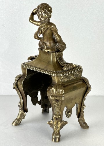 French Regence - A pair oflate 17th/early 18th century  gilt-bronze chenets