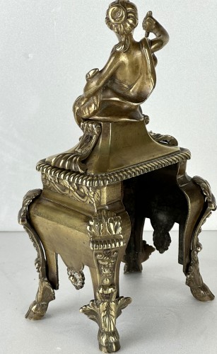 Antiquités - A pair oflate 17th/early 18th century  gilt-bronze chenets