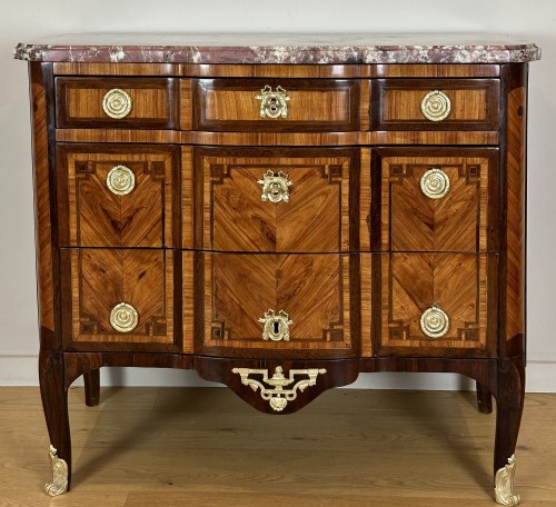 A Transitional ormolu-mounted marquetry commode stamped Jean Petit - 