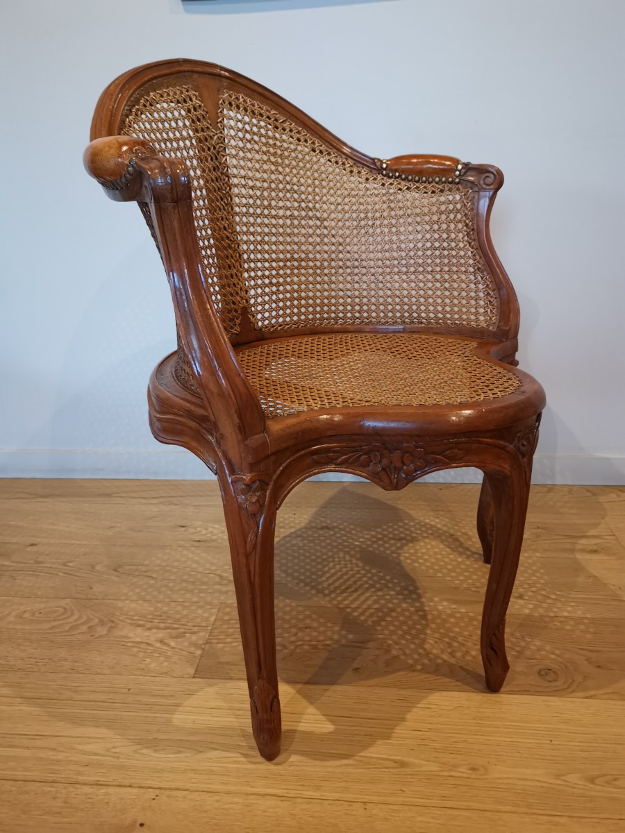 Louis XV Fauteuil de Bureau Chair - Design Toscano