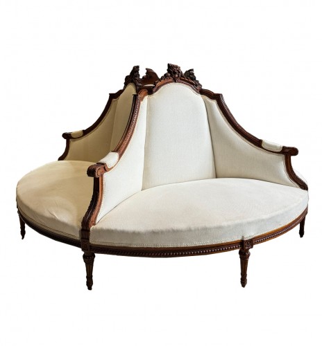 A late 19th cenntury french bolster or center sofa of the