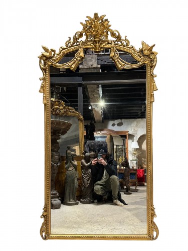Miroir de cheminée "aux hirondelles" d'époque Napoléon III