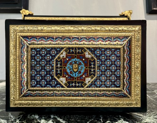 Objets de Vitrine Coffret & Nécessaire - Coffret orientaliste en cloisonné par Susse frères d’époque Napoléon III