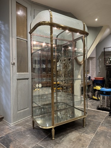 Antiquités - Dome display cabinet signed Muller R&amp;P Domange 