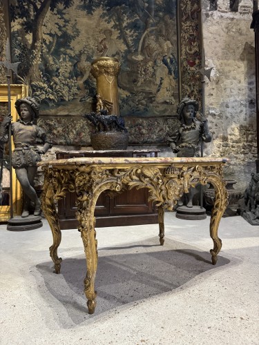 Console « aux armes de France » d’époque Napoléon III - Mobilier Style Napoléon III