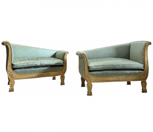 Pair of late 19th century Empire-style meridiennes