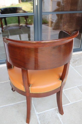 Fauteuil de bureau en acajou, époque Restauration - Antiquités Thierry Martin