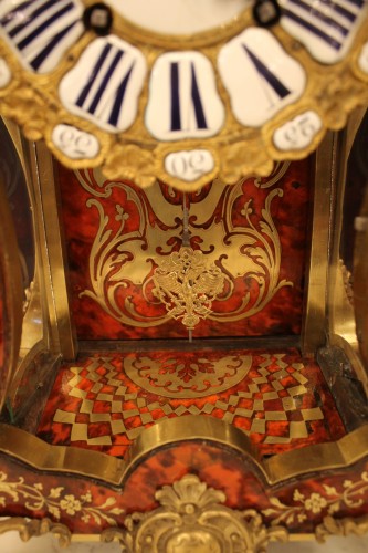 Louis XV - Cartel et sa console Louis XV en marqueterie Boulle estampille A DUBOIS