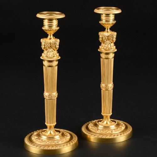 Lighting  - Pair Of Empire Candlesticks , model by Claude Galle
