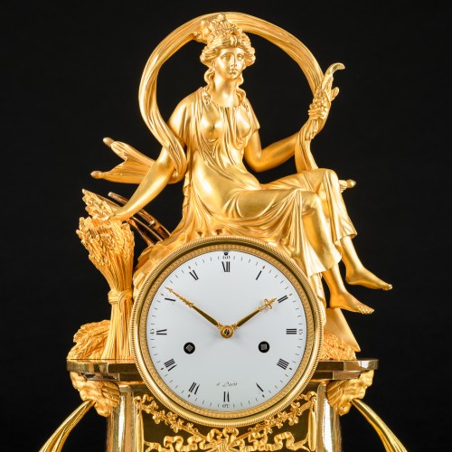 Grande pendule mythologique Empire “Cérès à la Moisson”  - Horlogerie Style Empire