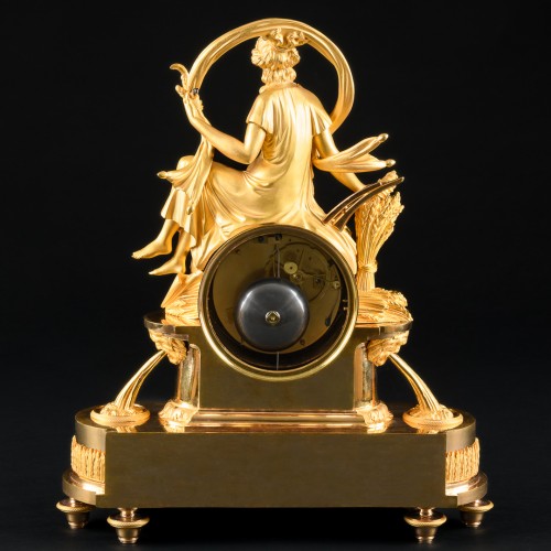 Antiquités - Large Mythological Empire Clock “Ceres At The Harvest Time”