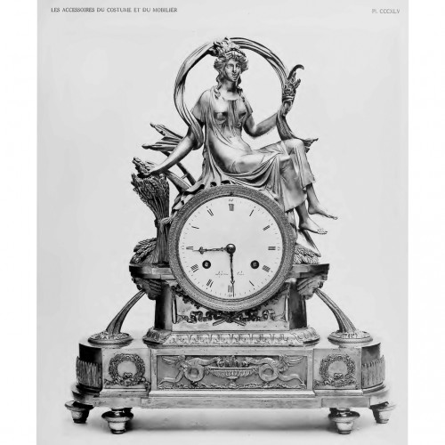 Antiquités - Large Mythological Empire Clock “Ceres At The Harvest Time”