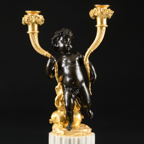 Pair Of 18th Century Louis XVI Period Candelabra With Putti - 