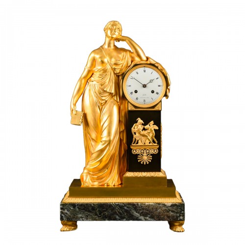 Empire Clock “Allegory of meditation” signed Claude Galle