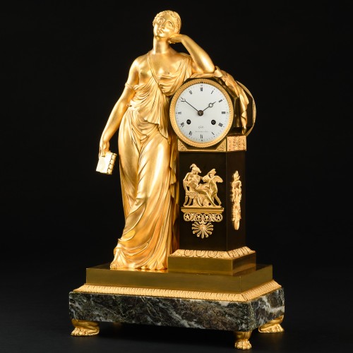 Empire - Empire Clock “Allegory of meditation” signed Claude Galle