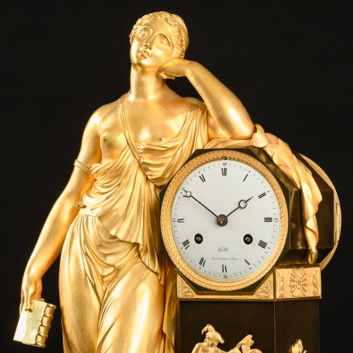 Antiquités - Empire Clock “Allegory of meditation” signed Claude Galle