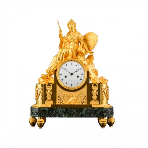 Mythological Empire clock “Hera with peacock”