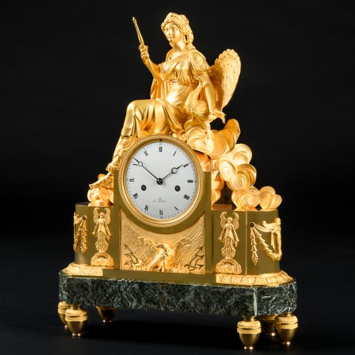 Antiquités - Mythological Empire clock “Hera with peacock”