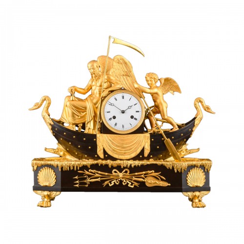 Empire clock “Love makes Time pass” , model by Claude Galle