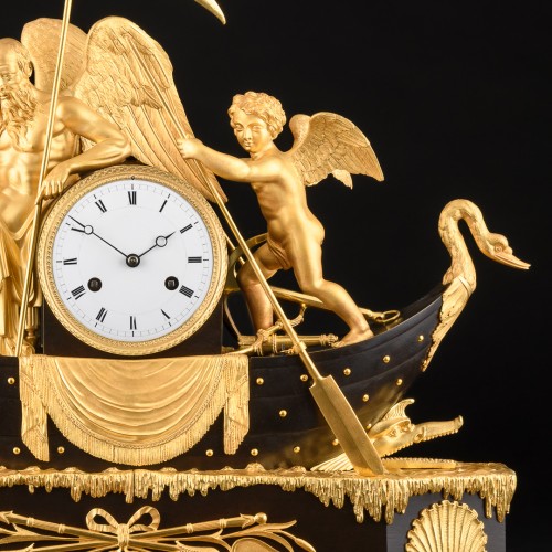 Horology  - Empire clock “Love makes Time pass” , model by Claude Galle