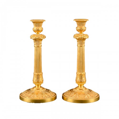 Pair of French Empire candlesticks signed Gérard-Jean Galle