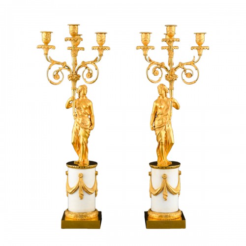 Pair of Louis XVI period candelabra, circa 1775