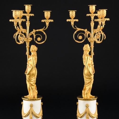 Antiquités - Pair of Louis XVI period candelabra, circa 1775