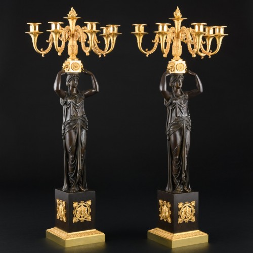 Pair of Empire candelabra “Retour d’Égypte” model by P.P. Thomire - Lighting Style Empire