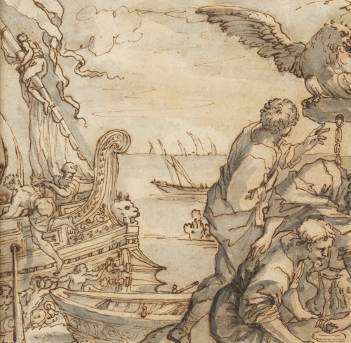 Allégorie de la navigation d’après Pierre de Cortone - Ecole romaine du XVIIe siècle - 