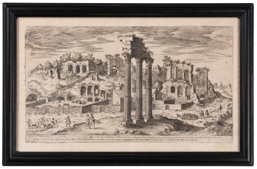Les vestiges de l’Antiquité à Rome, 3 planches – Etienne Dupérac (c. 1525 – 1601) - Gravures et livres anciens Style 
