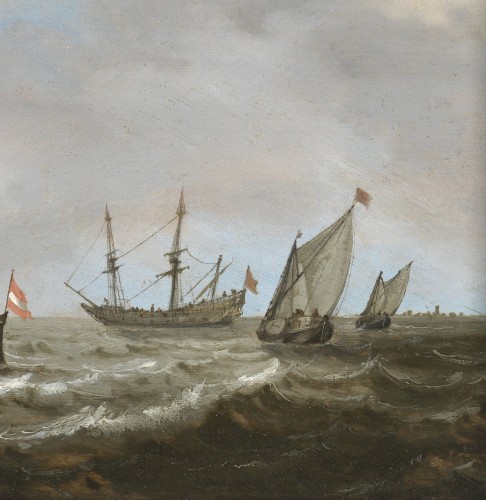 Navires près de la côte,  attribué à Abraham van Beyeren (1620/21 – 1690) - Galerie Thierry Matranga