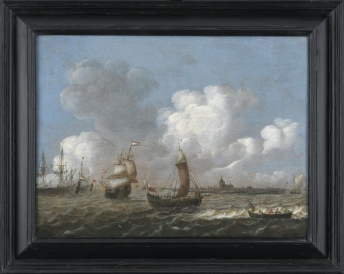 Navires devant Amsterdam – Attribué à Reinier Nooms (1623 – c. 1668)