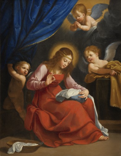 La Vierge à la couture, école de Guido Reni (1575 – 1642) - Tableaux et dessins Style 