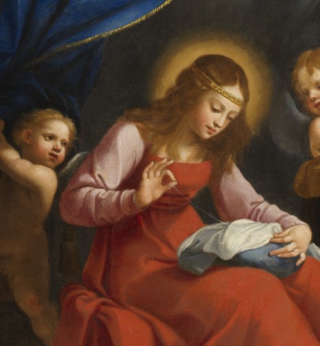 Tableaux et dessins Tableaux XVIIe siècle - La Vierge à la couture, école de Guido Reni (1575 – 1642)