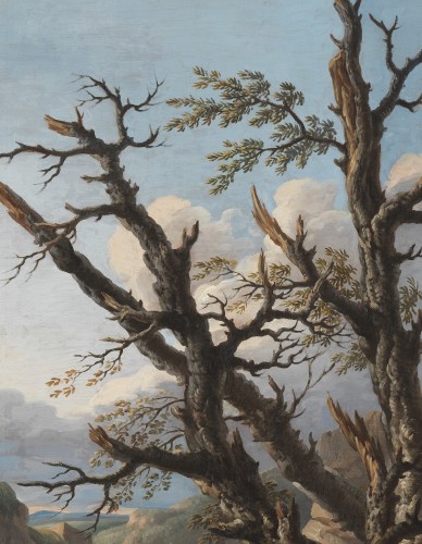 XVIIe siècle - Paysage rocheux avec des soldats et des chasseurs – Salvator Rosa vers 1650