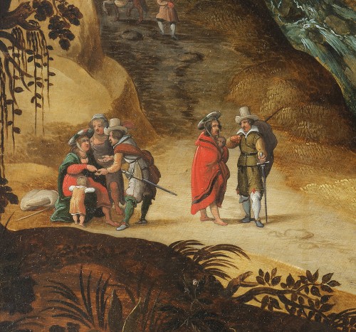 Paysage animé au bord d’une rivière - Atelier de Joos de Momper II (1564 – 1635) - Galerie Thierry Matranga