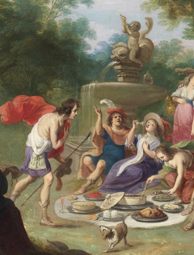 Tableaux et dessins Tableaux XVIIe siècle - Agapes sur l’herbe – Ecole anversoise du XVIIe siècle