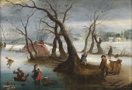 Paysage d’hiver – Attribué à Denys van Alsloot (c. 1568 – c. 1626) - Tableaux et dessins Style 