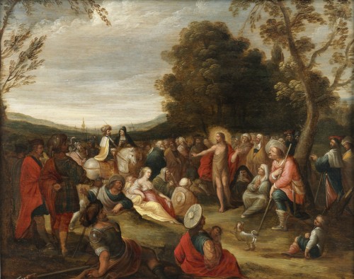 La prédication de Saint Jean-Baptiste – Atelier de Frans II Francken (1581 – 1641) - Tableaux et dessins Style 