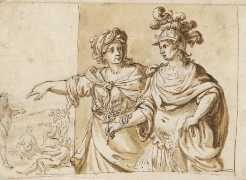 Allegory of Peace invited by Lust - Italian school, 17th century - Paintings & Drawings Style 