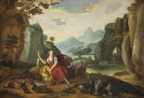 Allégorie du feu - attribué à Adriaen van Stalbemt ( 1580 - 1662) - Tableaux et dessins Style 