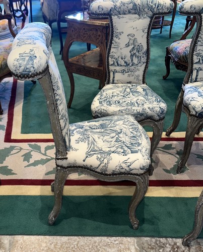 Suite of four voyeuses stamped by Claude CHEVIGNY - Seating Style Louis XV