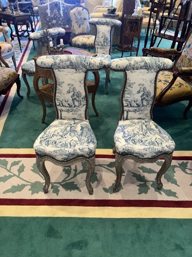 Seating  - Suite of four voyeuses stamped by Claude CHEVIGNY