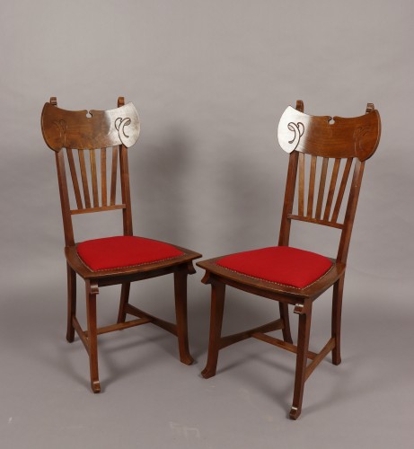 Seating  - Set of eight chairs by Gustave Serrurier-Bovy