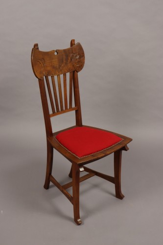 Art nouveau - Set of eight chairs by Gustave Serrurier-Bovy