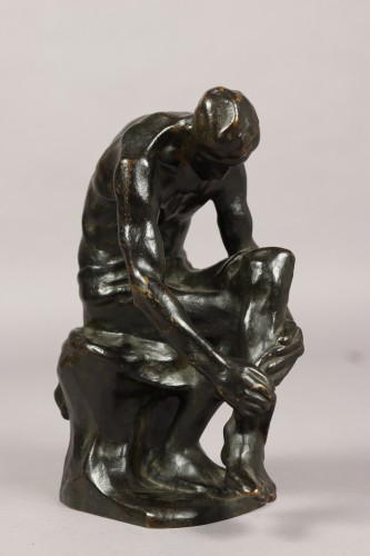 Le blessé by Constantin Meunier (1831-1905) - Sculpture Style Art nouveau