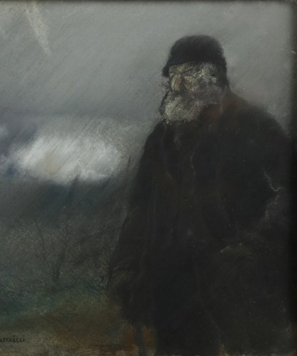 Wanderer in the rain by Jean-François Raffaelli - Paintings & Drawings Style Art nouveau