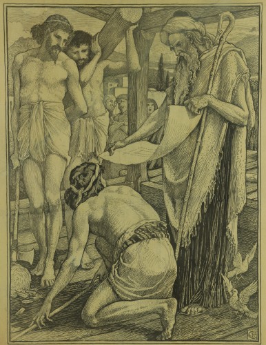 La construction du Temple par Walter Crane - Tableaux et dessins Style Art nouveau